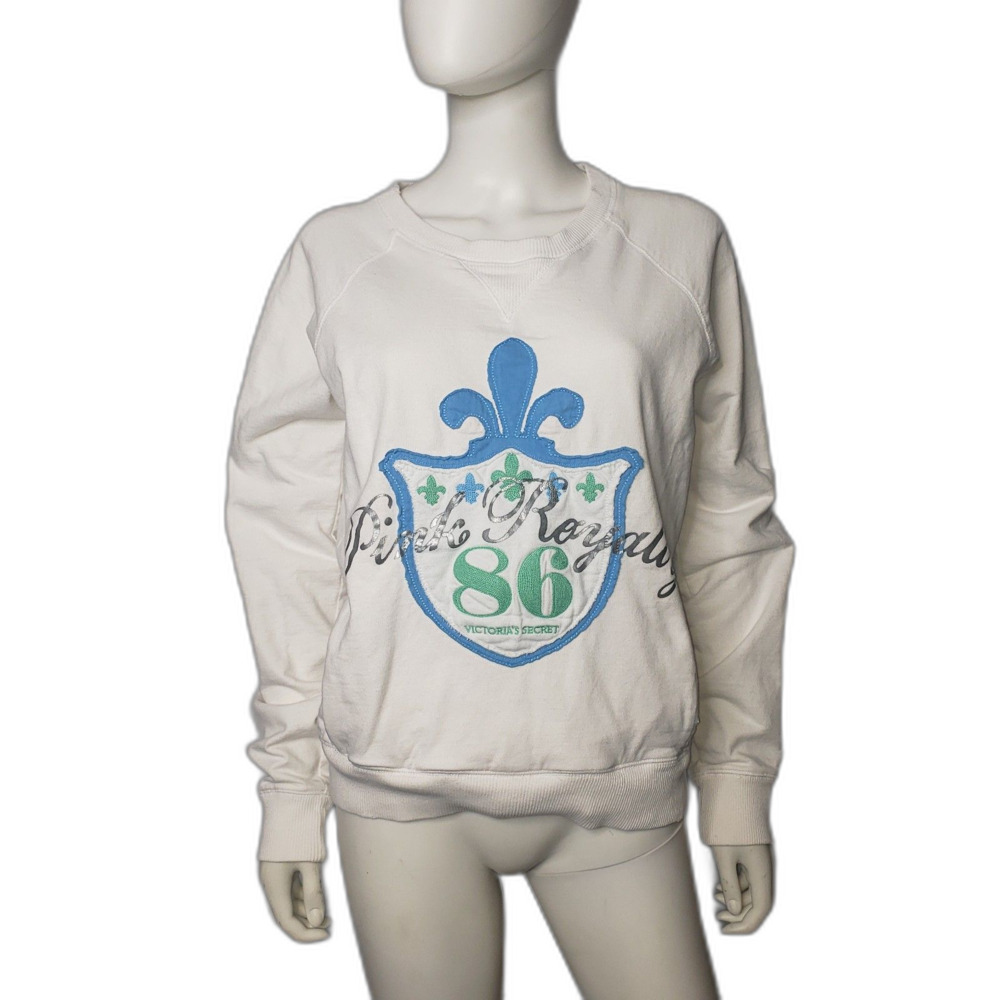Vintage 90's Y2K Victorias Secret White Sweatshirt Womens Size Large